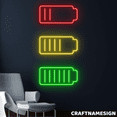 thumbnail image 1 of Craftnamesign Battery Level Neon Sign, Power Energy Wall Art, Bar Pub Wall Decor, 1 of 4