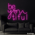 thumbnail image 1 of Craftnamesign Be You Tiful Neon Sign,Quotes LED Sign,Bedroom Decor,Bar Art, 1 of 4
