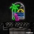 thumbnail image 1 of Craftnamesign Beach Landscape Neon Sign, Beach Club Decor, Living Room Decor, 1 of 4