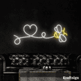 thumbnail image 1 of Craftnamesign Bee Fly Heart Neon Sign, Kid Room Decor, Bee Lover Gifts, 1 of 4