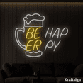 thumbnail image 1 of Craftnamesign Beer Happy Neon Signs, Beer Club Decor, Beer Shop LED Signs, 1 of 4