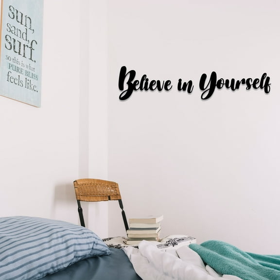 Craftnamesign Believe In Yourself Metal Wall Art, Bedroom Wall Hanging Decor