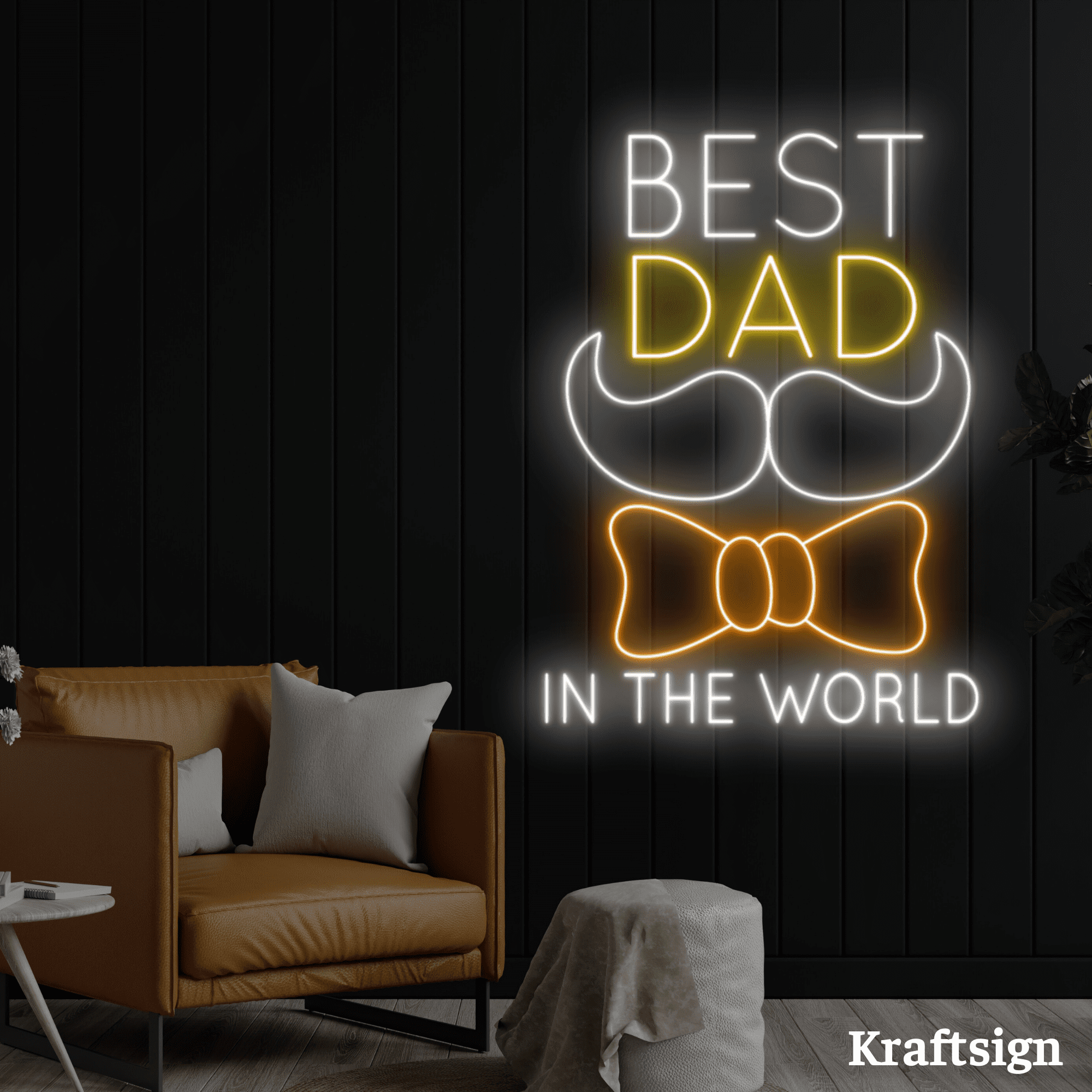 Top Dad Sign Craftnamesign Best Dad In The World Neon Sign, Father Day Gifts Decor ...
