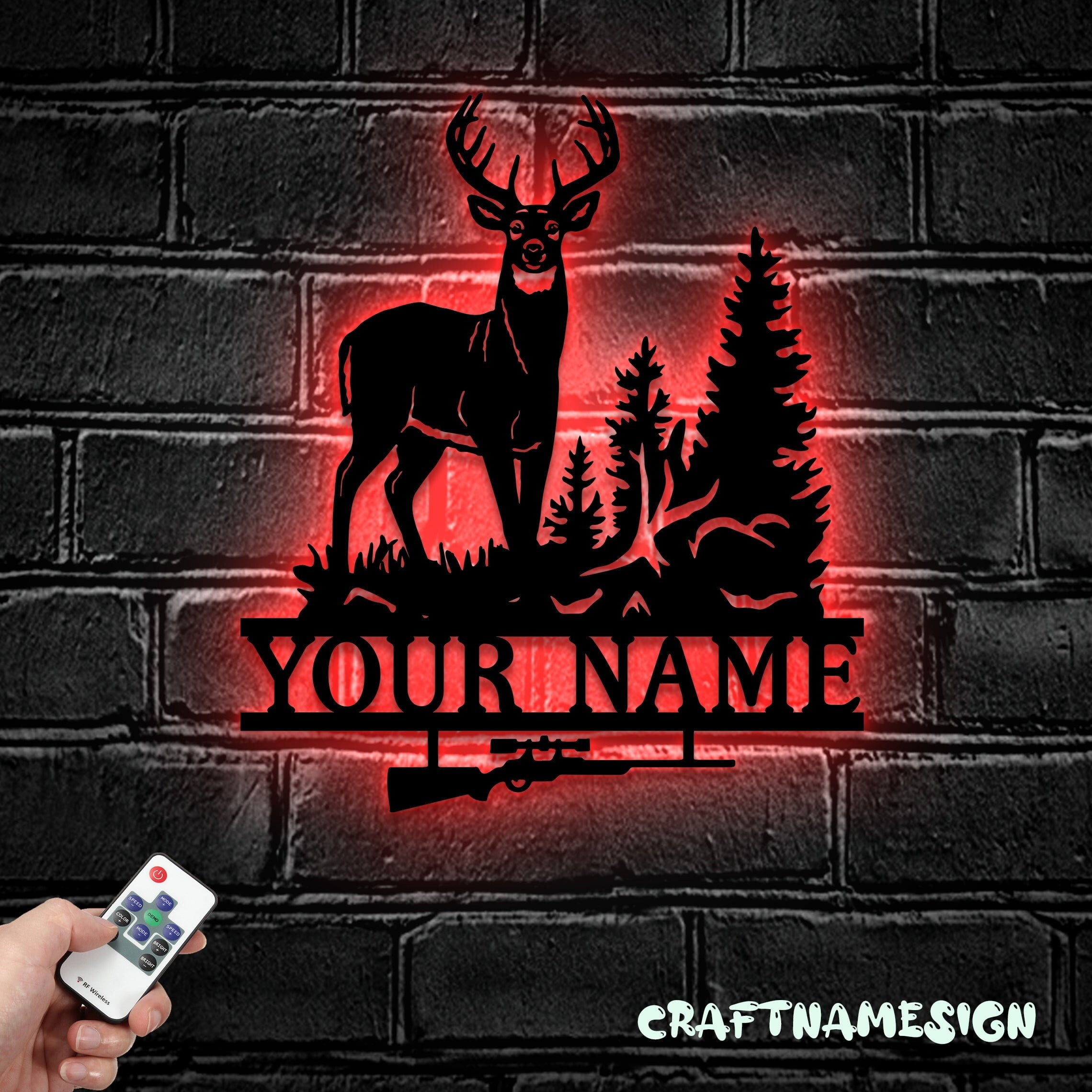 Craftnamesign Bird House Number Metal Wall Art LED Light, Personalized ...