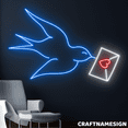 thumbnail image 1 of Craftnamesign Bird Sending Letter Led Sign, Bedroom Wall Art, Coffee Store Wall Decor, 1 of 4
