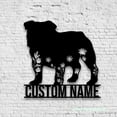 thumbnail image 1 of Craftnamesign Custom FLoral English Bulldog Metal Wall Art LED Light, Bulldog Lover Name Sign, 1 of 5