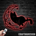 thumbnail image 1 of Craftnamesign Black Cat On The Moon Metal Wall Art LED Light, Custom Moon Cat Sign Home Decor, 1 of 5