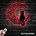 thumbnail image 1 of Craftnamesign Black Cat On The Moon Metal Wall Art LED Light, Moon Cat Sign, Cat Wall Art, Cat Sign, 1 of 5