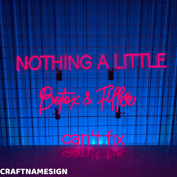 Craftnamesign Botox Filler Neon Sign, Botox Filler Spa Wall Art, Surgery Office Wall Art