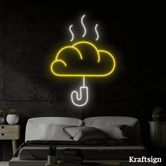 Craftnamesign Bread Umbrella Neon Sign, Bakery LED Sign, Bedroom Decor