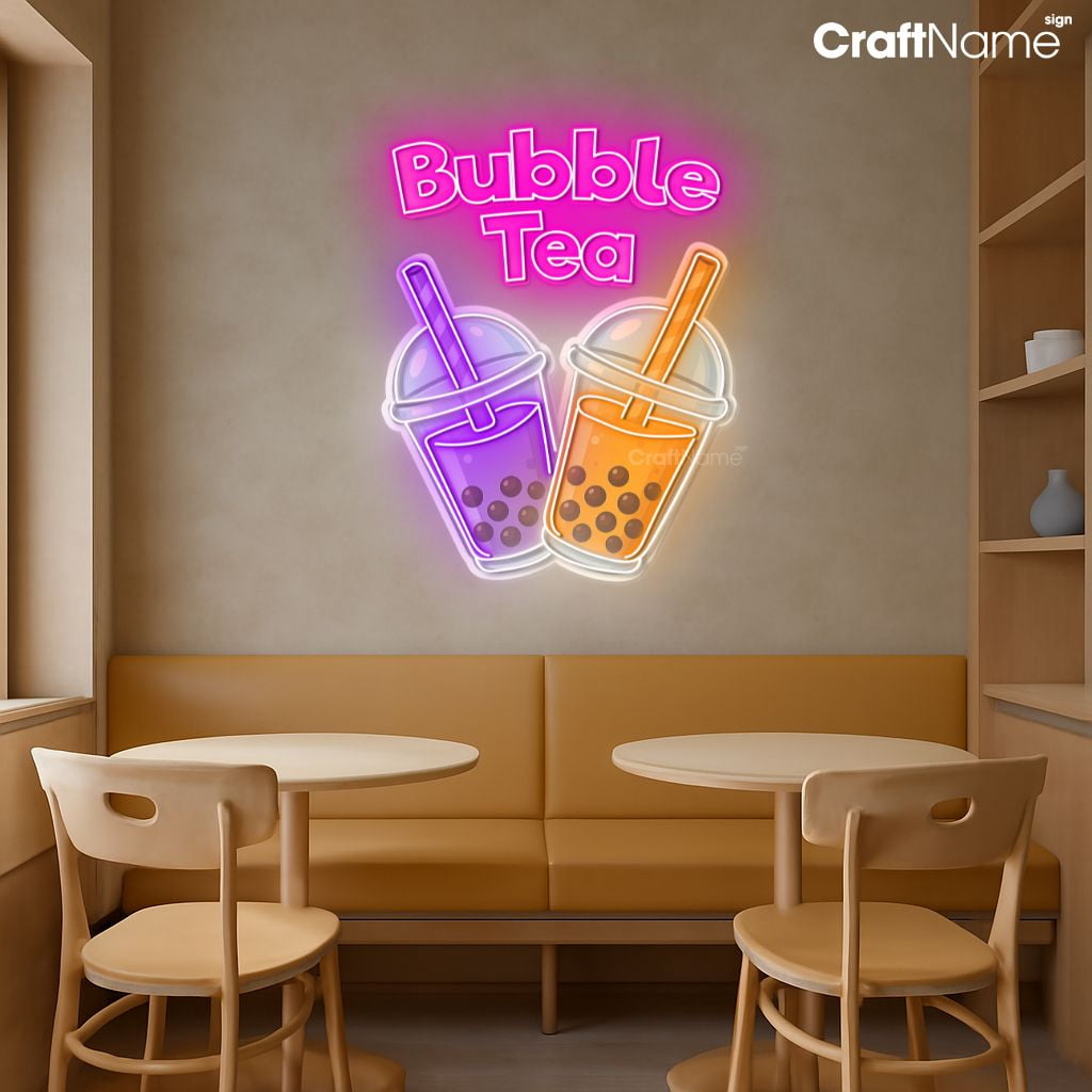 Craftnamesign Bubble Tea Led Sign for Boba Tea Shop Decor, Milk Tea ...