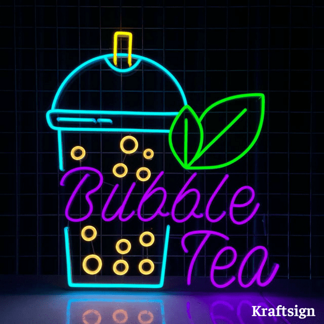 Craftnamesign Bubble Tea Neon Sign, Boba Tea LED Sign, Boba Tea Shop ...
