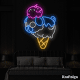 thumbnail image 1 of Craftnamesign Bulldog Ice Cream Neon Sign, Ice Cream Shop Wall Art Decor, 1 of 4
