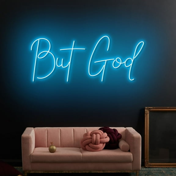 Craftnamesign But God Neon Sign Wall Art, God Led Light For Christian Home Wall Sign