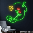 thumbnail image 1 of Craftnamesign Butterfly And Flower Line Art Neon Sign, Living Room Wall Decor, 1 of 4