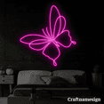 thumbnail image 1 of Craftnamesign Butterfly Line Art Neon Sign for Bedroom Girl Room Shop Spa Nails Salon Wall Art, 1 of 4