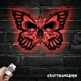 thumbnail image 1 of Craftnamesign Butterfly Skull Metal Sign LED Light, Emo Goth Butterfly Sign, 1 of 5