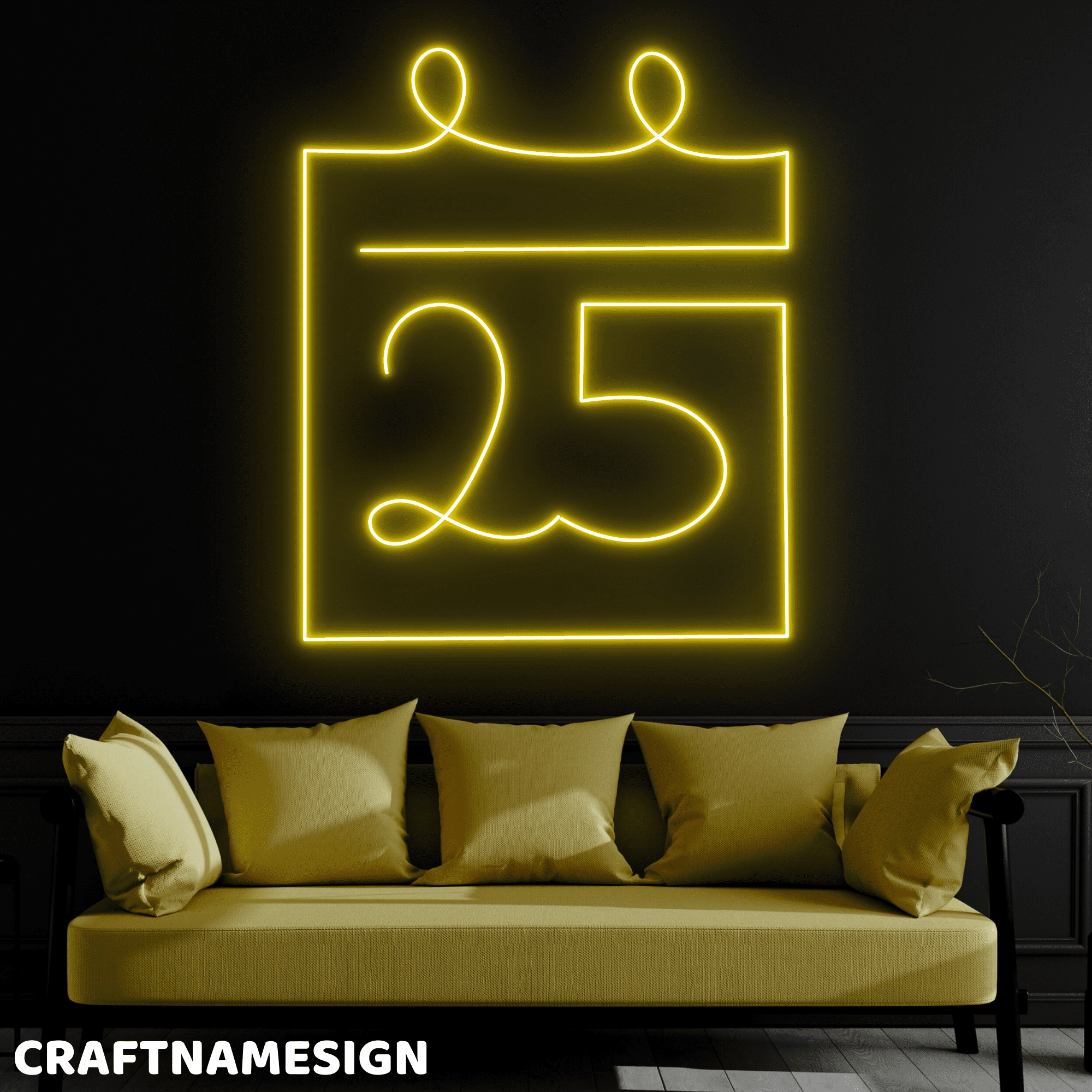 Craftnamesign Calendar Neon Sign, Living Room Wall Art, Wall Decor For ...