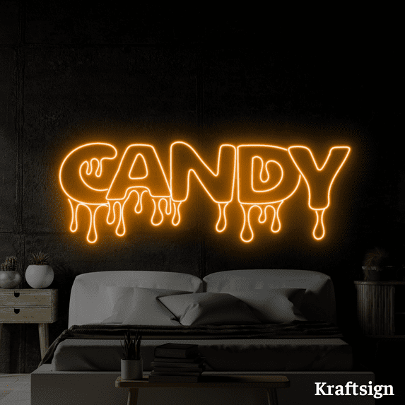 Craftnamesign Candy Neon Sign, Candy Shop Party Decor, Sweet Shop LED Sign