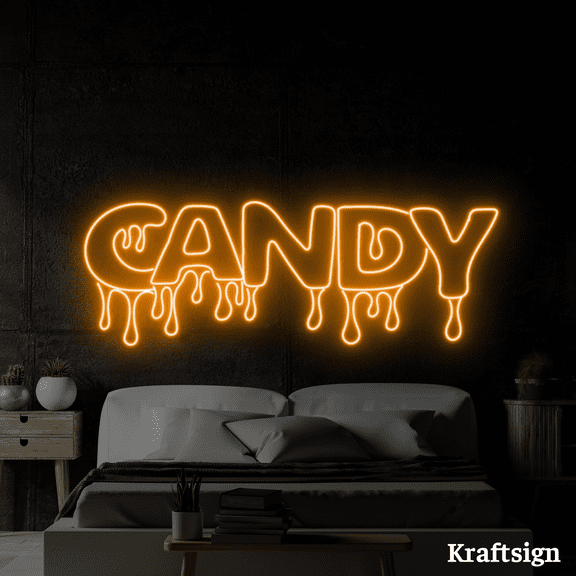 Craftnamesign Candy Neon Sign, Candy Shop Party Decor, Sweet Shop LED Sign
