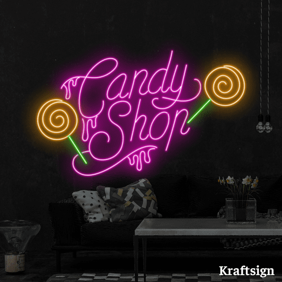 Craftnamesign Candy Shop Neon Signs, Sweet Shop LED Signs, Candy Signage