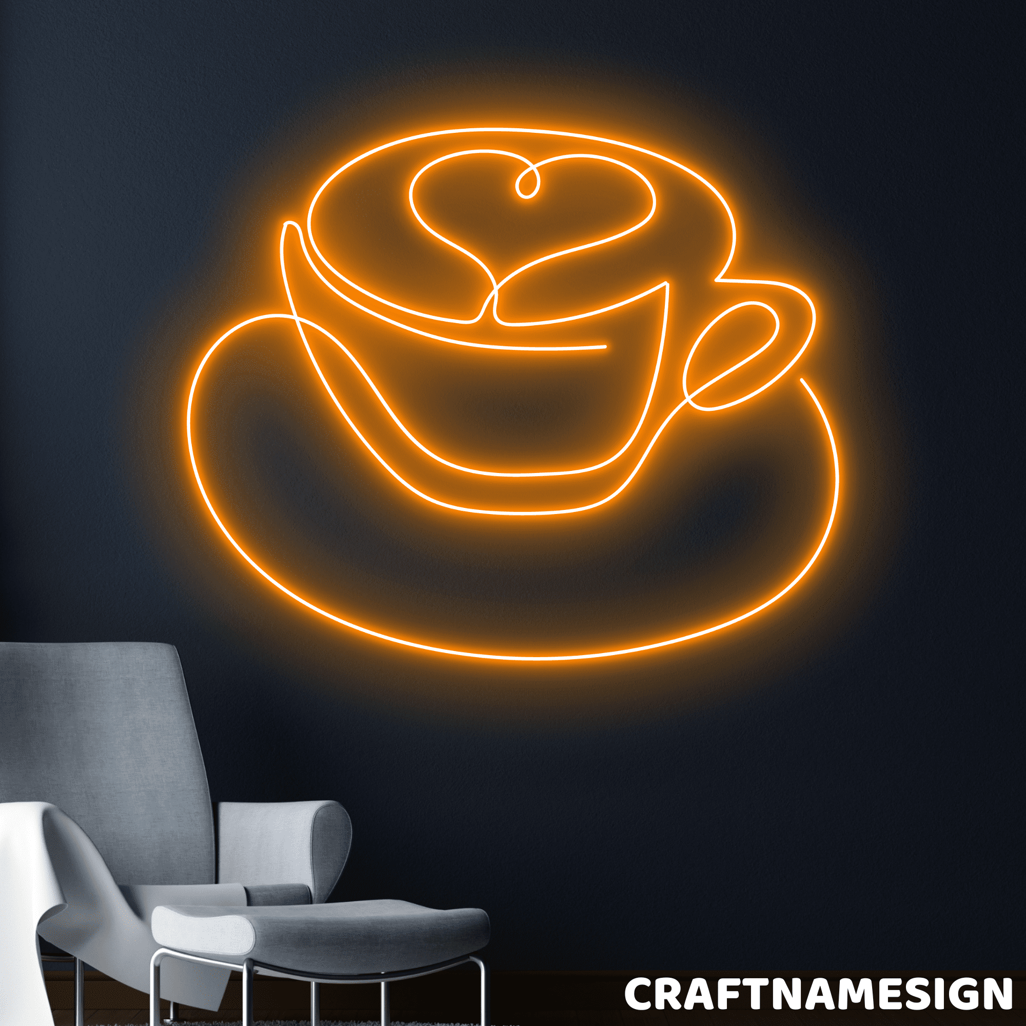 Craftnamesign Cappuccino Neon Sign, Coffee Store Wall Art, Home Living ...