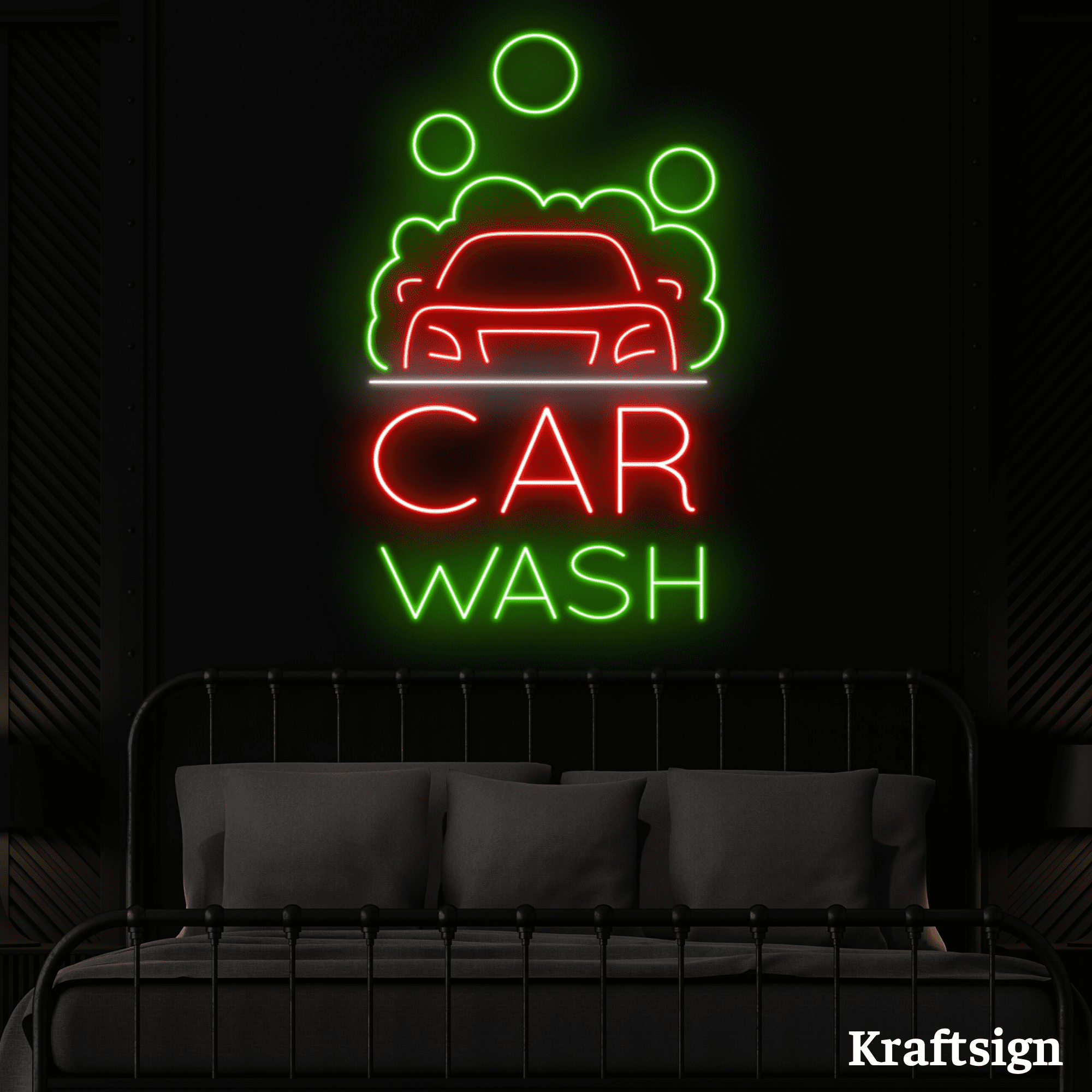 Craftnamesign Car Wash Neon Sign, Garage Decor, Car Wash LED Light