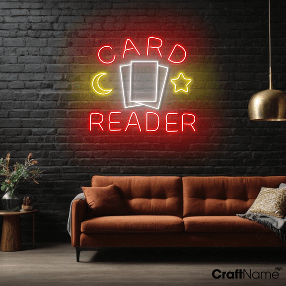 Craftnamesign Card Reader Neon Light For Psychic Readings Wall Decor