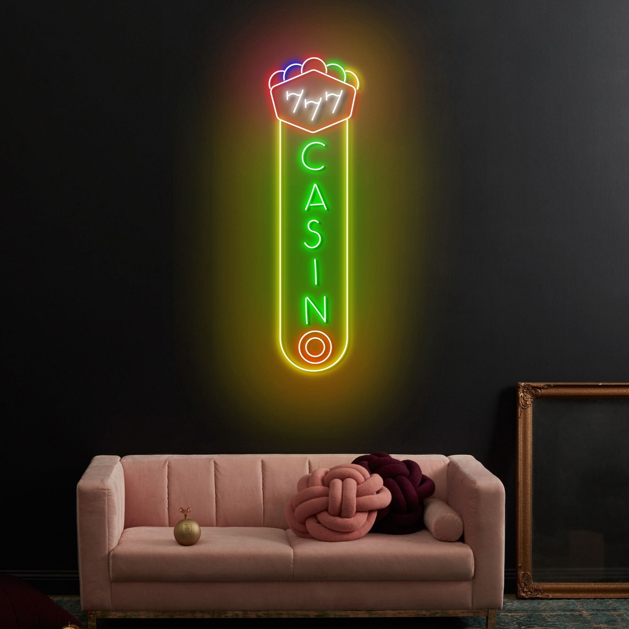 Craftnamesign Casino Neon Signboard, Open Led Light For Casino Wall Art, Casino Bar Lounge Sign