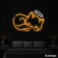 thumbnail image 1 of Craftnamesign Cat Angel Neon LED Sign, Cat Lover Gifts, Kid Room Decor, 1 of 4