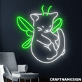 thumbnail image 1 of Craftnamesign Cat Butterfly Sleeping Neon Sign, Cat Wall Art, Cat Store Wall Decor, 1 of 4