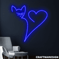 thumbnail image 1 of Craftnamesign Cat Heart Line Led Sign, Pet Shop Wall Decor, Pet Spa Neon Sign, 1 of 4