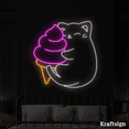 thumbnail image 1 of Craftnamesign Cat Hug Ice Cream Neon Sign, Ice Cream Shop Decor, Cat Decor, 1 of 1