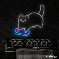 thumbnail image 1 of Craftnamesign Cat Playing Game Neon Sign, Cat Lover Gift, Game Room Decor, 1 of 4
