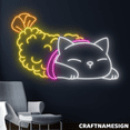 thumbnail image 1 of Craftnamesign Cat Shrimp Tempura Neon Sign, Japanese Restaurant Wall Art Decor, 1 of 4