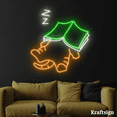 thumbnail image 1 of Craftnamesign Cat Sleep Neon Sign, Book Store LED Sign, Bedroom Decor, 1 of 3