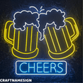thumbnail image 1 of Craftnamesign Cheers Neon Sign, Beer Wall Art, Bar Pub Led Light Wall Decor, 1 of 4