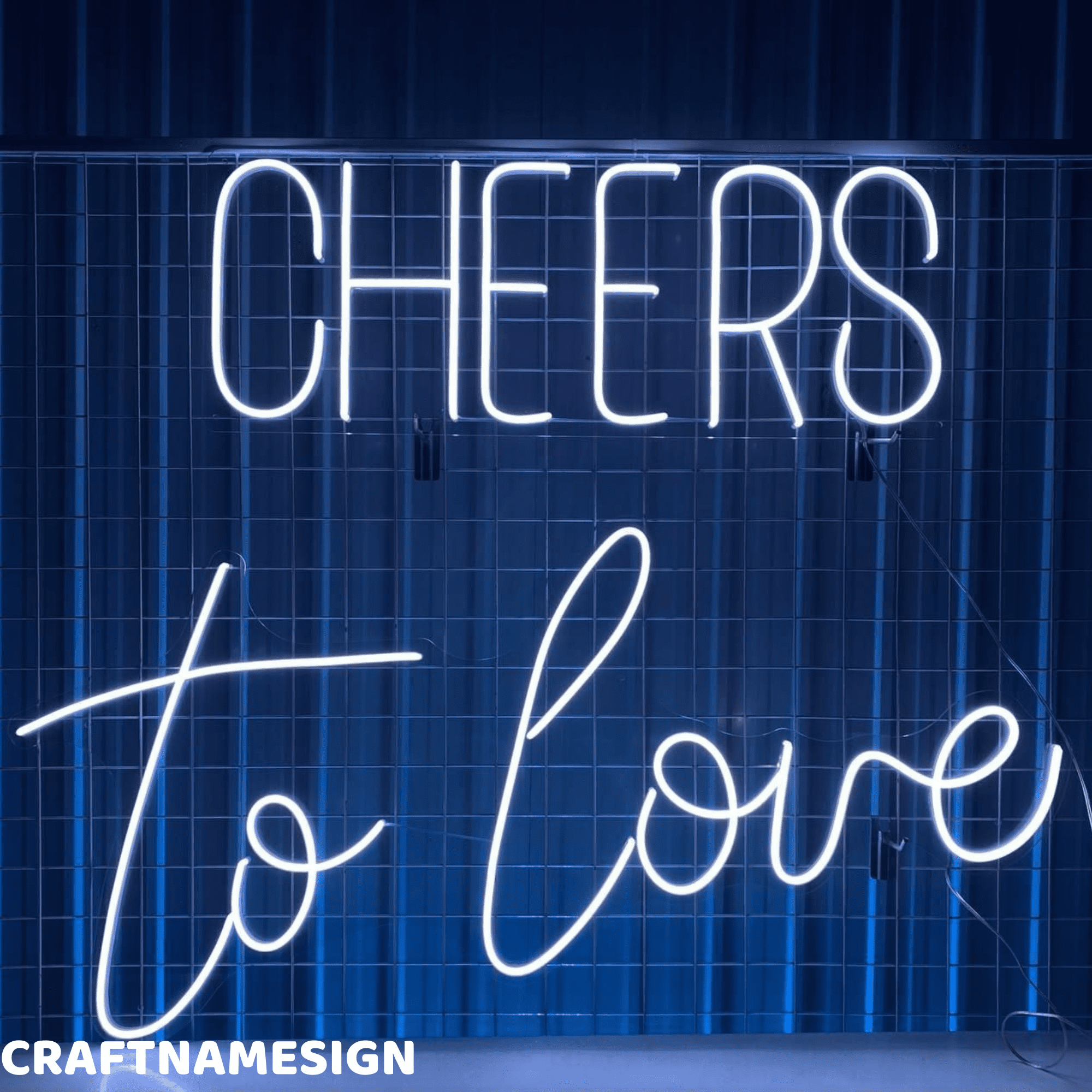 Craftnamesign Cheers To Love Neon Sign, Wedding Wall Art, Party Wall Decor