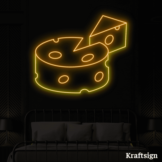 Craftnamesign Cheese Neon Sign, Cheese Day Decor, Cheese Shop LED Sign