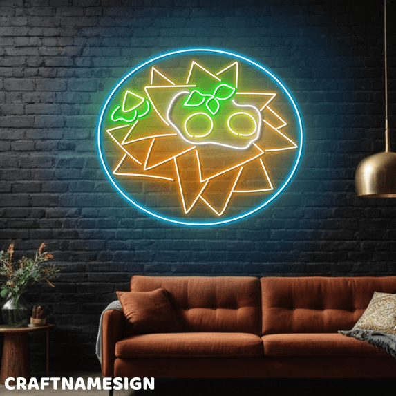 Craftnamesign Chilaquiles Neon Sign, Mexican Food Wall Art, Breakfast Store Wall Decor