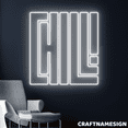 thumbnail image 1 of Craftnamesign Chill Neon Sign, Coffee Store Wall Art, Bar Pub Led Light Wall Decor, 1 of 4