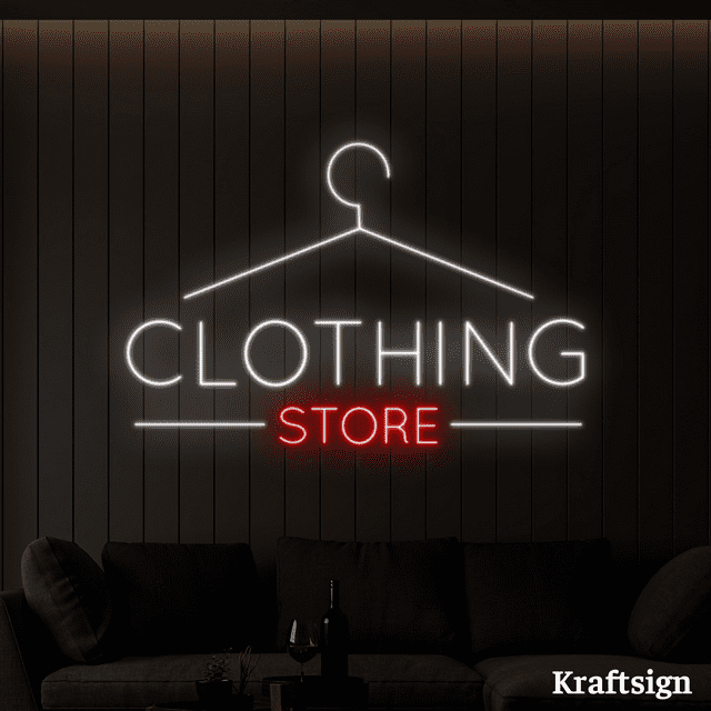 Craftnamesign Clothing Store Neon Sign, Clothes Shop Decor, Shop