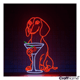 thumbnail image 1 of Craftnamesign Cocktail Martini Dachshund Led Light Sign For Bar Wall Decor, 1 of 5