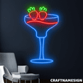 thumbnail image 1 of Craftnamesign Cocktail Neon Sign, Alcohol Wall Art, Margarita Bar Pub Wall Decor, 1 of 4