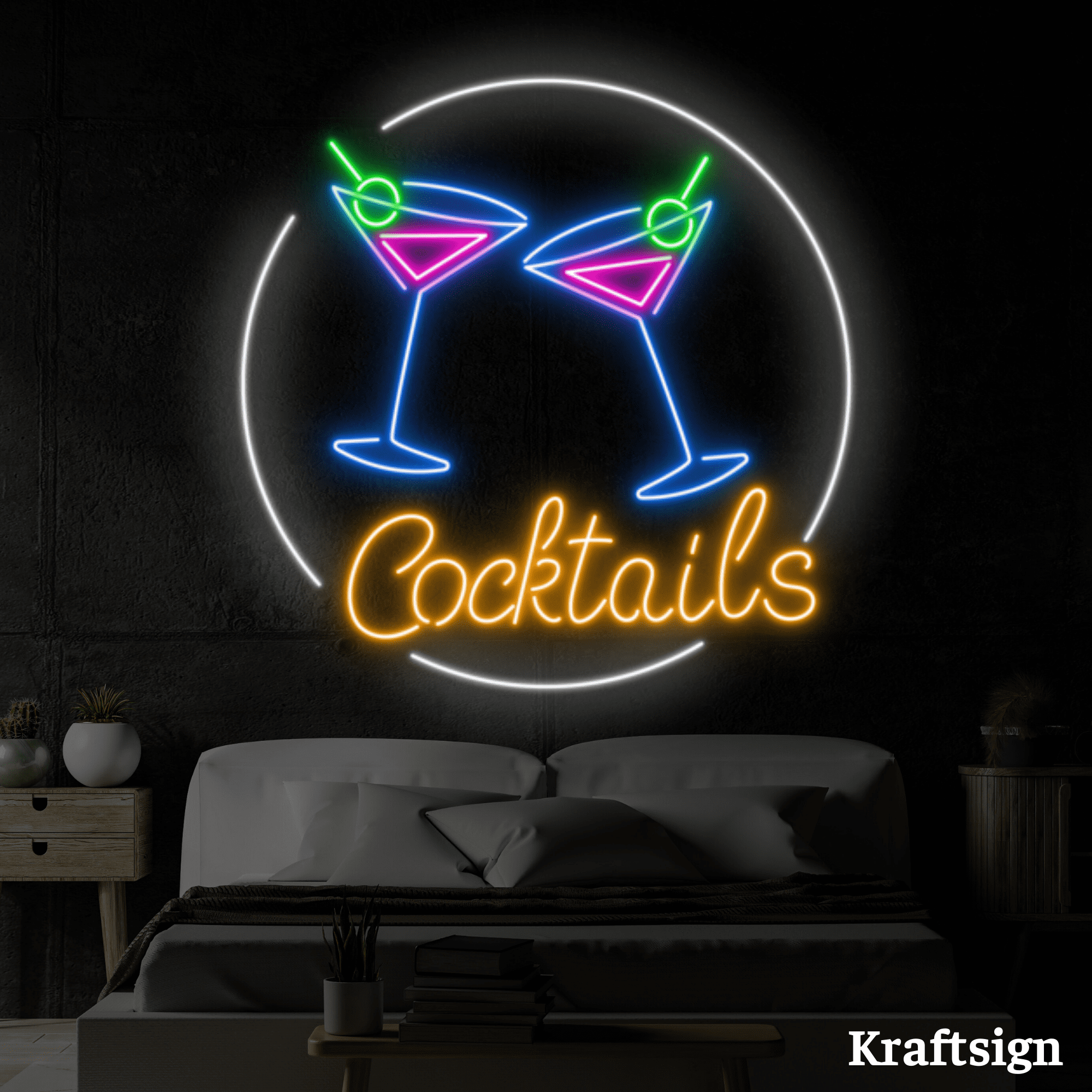 Craftnamesign Cocktail Neon Sign, Bar LED Sign, Cocktail Bar Club Decor ...