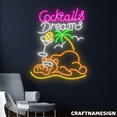 thumbnail image 1 of Craftnamesign Cocktails Dreams Neon Sign, Bar Pub Wall Decor, Cocktail Wall Art, 1 of 4