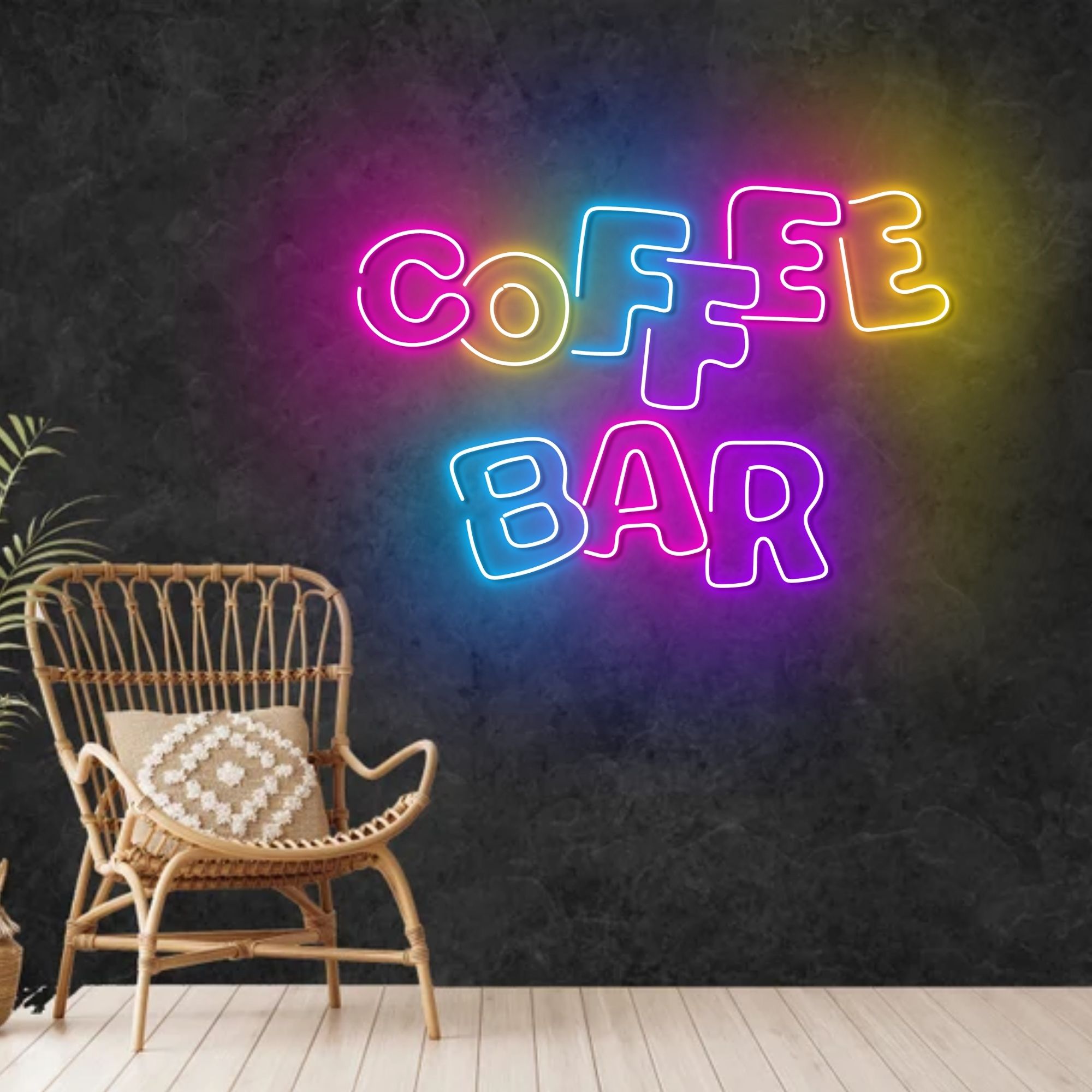Craftnamesign Coffee Bar Neon Light, Open Sign Wall Art, Coffee Store Wall Decor
