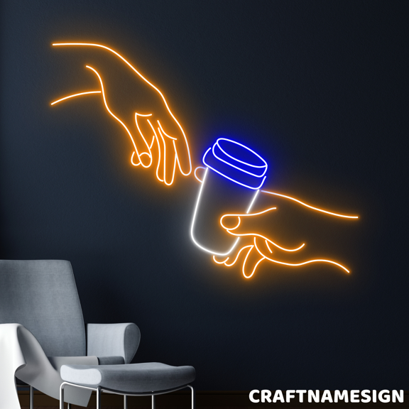 Craftnamesign Coffee Connection Neon Sign, Coffee Shop Wall Art, Aesthetic Wall Decor