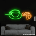 thumbnail image 1 of Craftnamesign Coffee Cup With Croissant Neon Sign Bakery Shop Croissant Store Coffee Shop Wall Decor, 1 of 4
