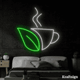thumbnail image 1 of Craftnamesign Coffee Leaf Neon sign, Coffee Shop Decor, Bedroom Wall Art, 1 of 4